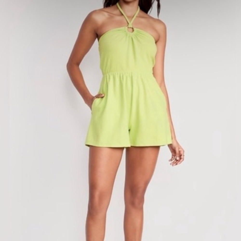 PLUS SIZE Old Navy Lime Green Halter Romper